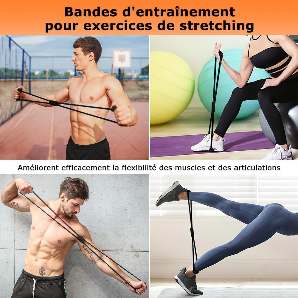 Rouleau De Massage, Qveetry Foam Roller Avec Bâton De Rouleau Musculair, Balles De Massage, Bandes De Résistance, Rouleau De Massage Pour Massage Profond Des Tissus Musculaires