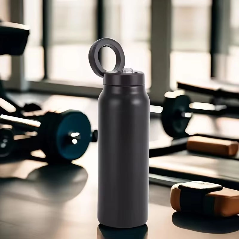 Stay Hydrated in Style: 24 Oz Insulated Stainless Steel Sports Bottle with Magnetic Phone Holder for Outdoor Adventures