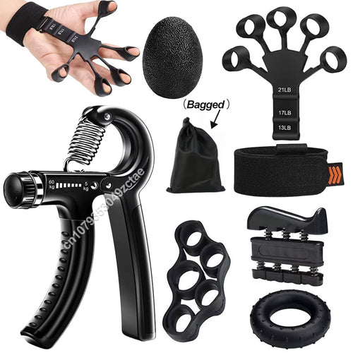 5-60Kg Adjustable Hand Grip Strength Strengthener Trainer Full Set with Counter Wrist Forearm and Hand Exerciser for Muscle