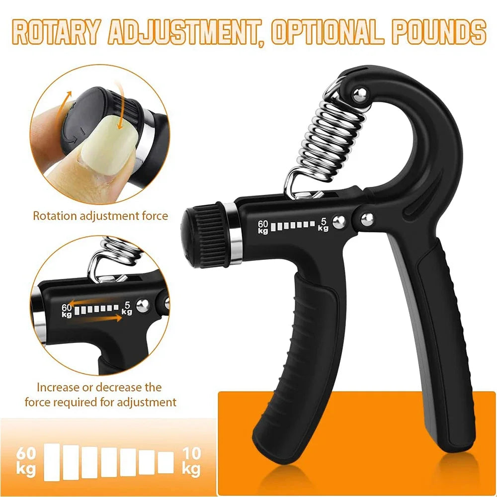 5-60Kg Adjustable Hand Grip Strength Strengthener Trainer Full Set with Counter Wrist Forearm and Hand Exerciser for Muscle MyCrushFitStore