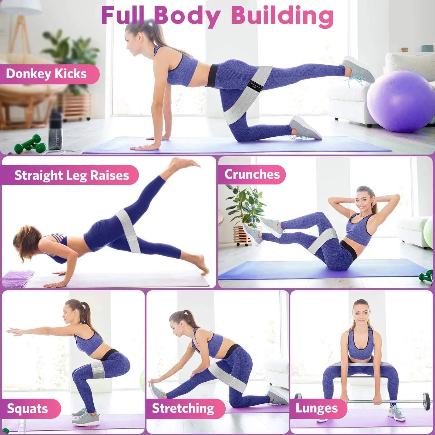 Elevate Your Workout with Our Premium Resistance Bands - Versatile Fabric Loop Bands for Ultimate Butt, Leg, and Thigh Training MyCrushFit