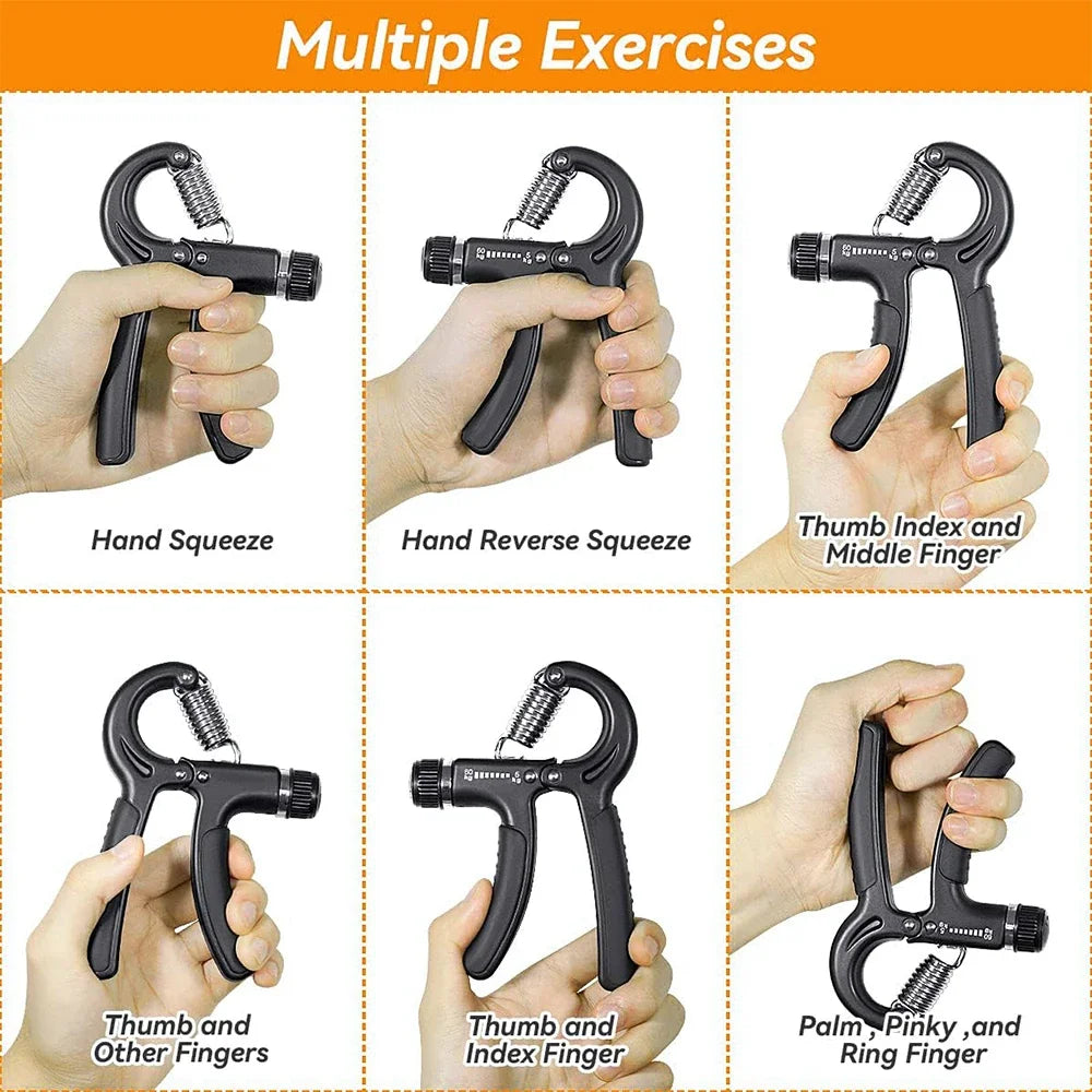 5-60Kg Adjustable Hand Grip Strength Strengthener Trainer Full Set with Counter Wrist Forearm and Hand Exerciser for Muscle MyCrushFitStore