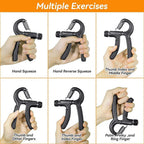 5-60Kg Adjustable Hand Grip Strength Strengthener Trainer Full Set with Counter Wrist Forearm and Hand Exerciser for Muscle MyCrushFitStore